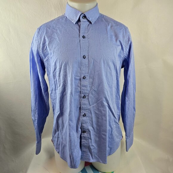 Robert Graham Modern Americana Shirt Mens Large Blue Button Up Tailored Paisley - Picture 1 of 10